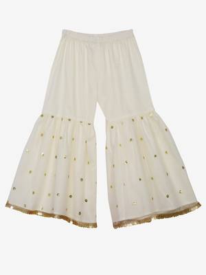 Black embroidered georgette girls-top-bottom 4