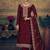 Maroon embroidered pure silk salwar