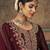 Maroon embroidered pure silk salwar