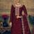 Maroon embroidered pure silk salwar
