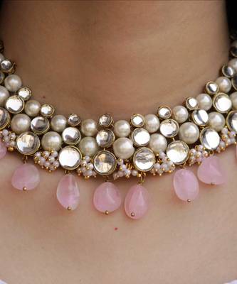 Rose Quartz Semi Precious Necklace 1