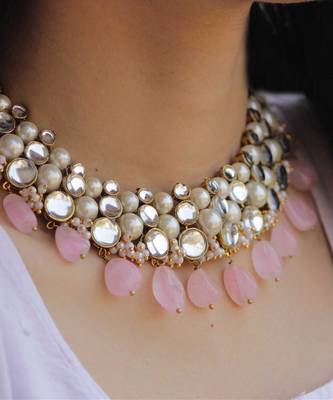 Rose Quartz Semi Precious Necklace 2