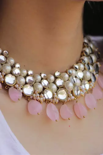 Rose Quartz Semi Precious Necklace