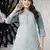 Hand Embroidered Grey Cotton Lucknowi Chikankari Indian Women Straight Short Kurti