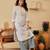 Handmade White & Lime Green Cotton Lucknowi Chikankari Indian Women Straight Kurta