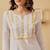 Handmade White & Lime Green Cotton Lucknowi Chikankari Indian Women Straight Kurta