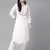 Hand Crafted White & Rust Cotton Lucknowi Chikankari Indian Women Straight Kurta