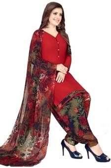 Maroon printed rayon salwar