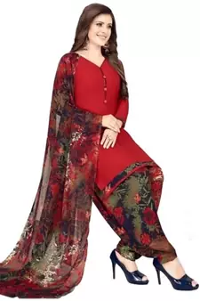 Maroon printed rayon salwar