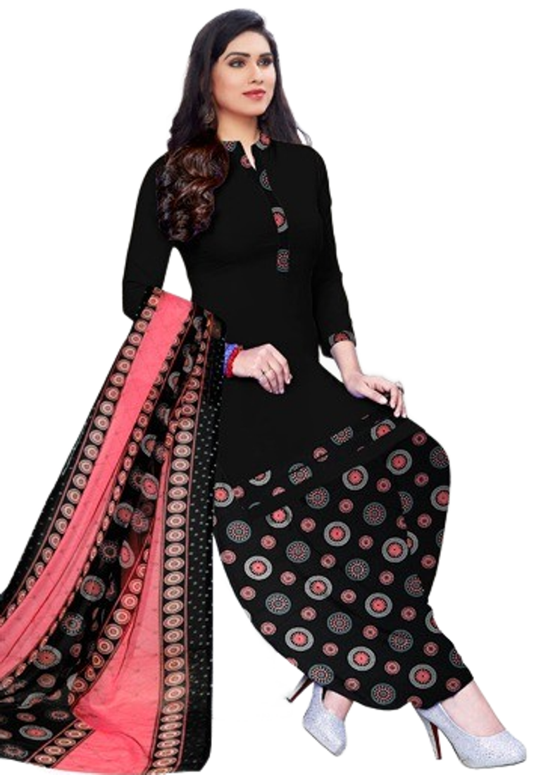 Black printed rayon salwar