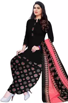 Black printed rayon salwar