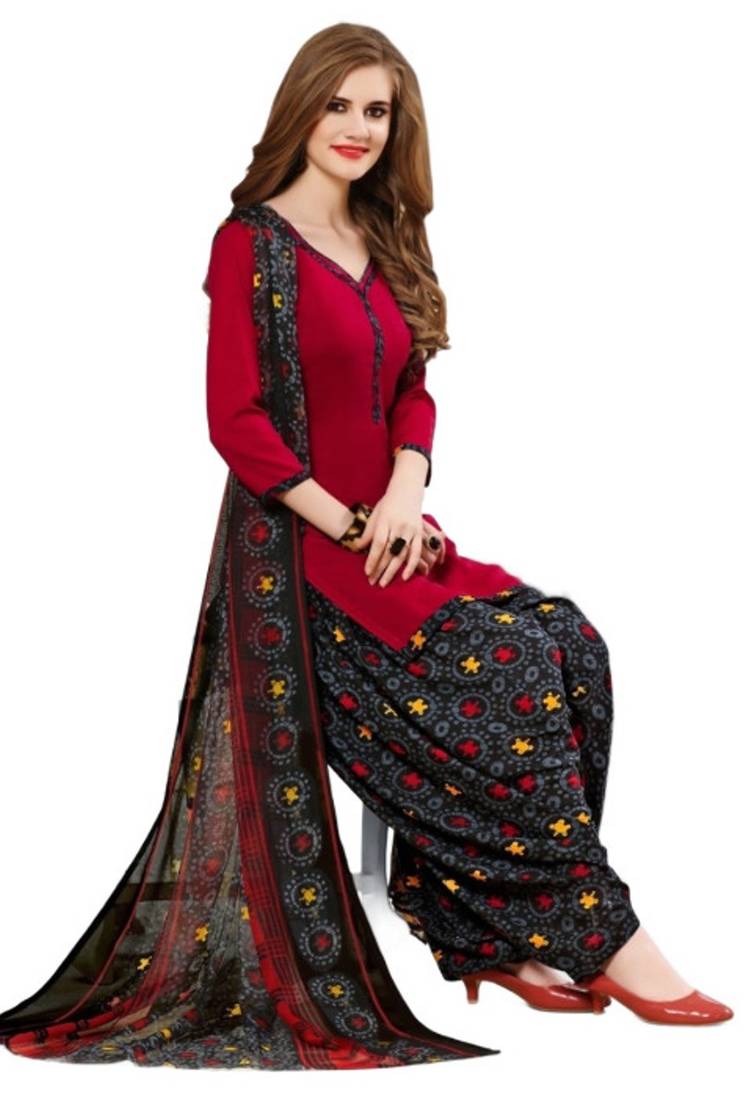 Maroon printed rayon salwar