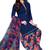 Dark-blue printed rayon salwar