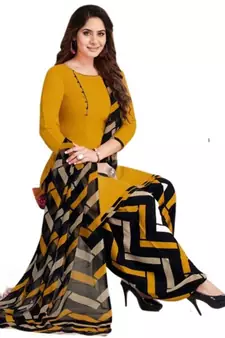 Mustard printed rayon salwar