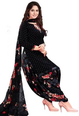 Black printed rayon salwar 1