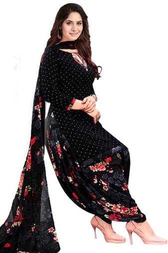 Black printed rayon salwar