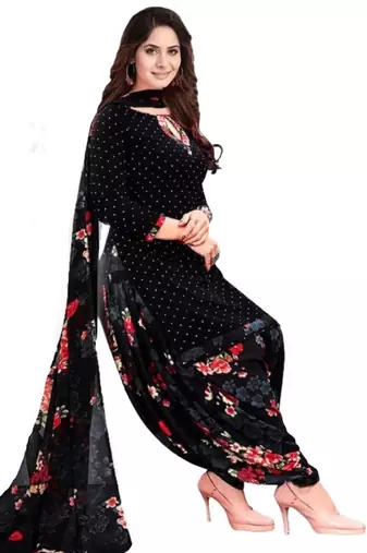 Black printed rayon salwar