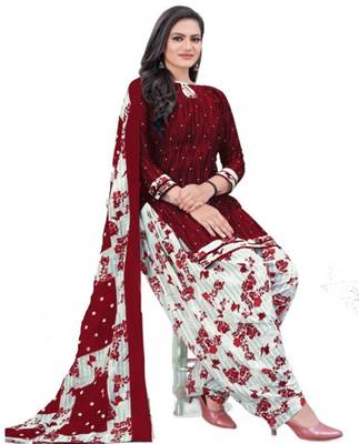 Maroon printed rayon salwar 1