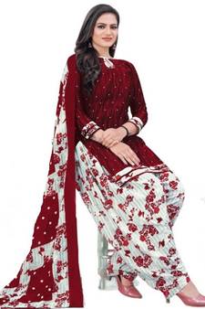 Maroon printed rayon salwar