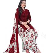 Maroon printed rayon salwar
