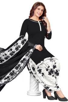 Black printed rayon salwar