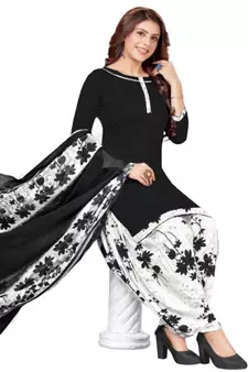 Black printed rayon salwar