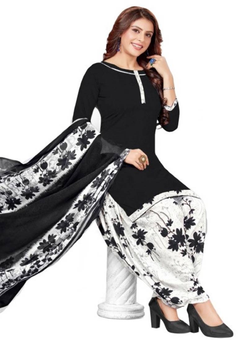 Black printed rayon salwar