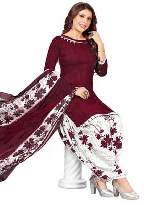 Maroon printed rayon salwar 1