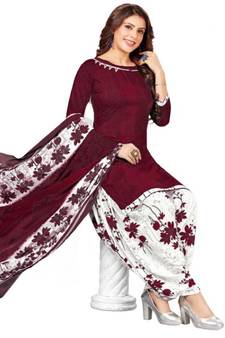 Maroon printed rayon salwar