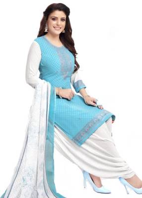 Light-blue printed rayon salwar 1