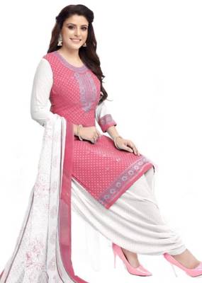 Pink printed rayon salwar 1