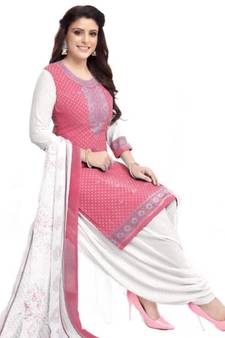 Pink printed rayon salwar
