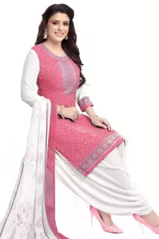 Pink printed rayon salwar