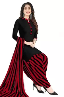 Black printed rayon salwar