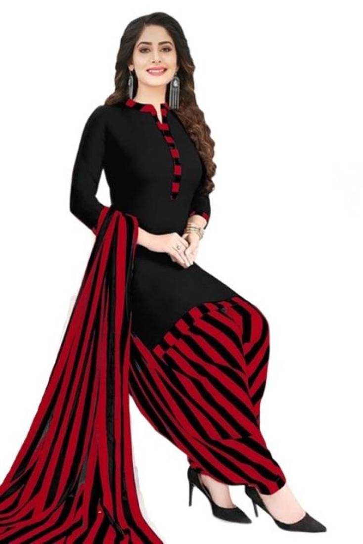 Black printed rayon salwar