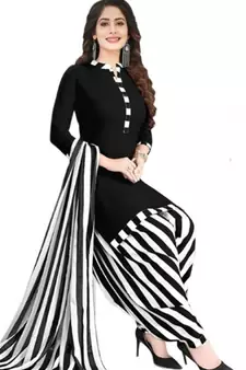 Black printed rayon salwar