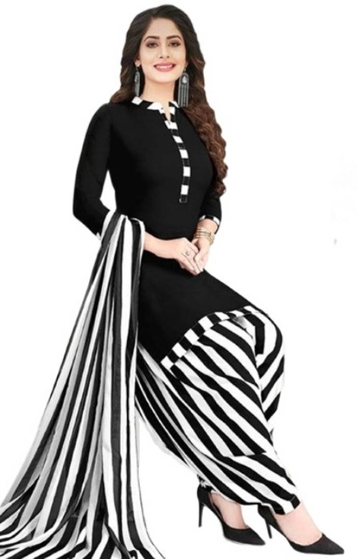 Black printed rayon salwar