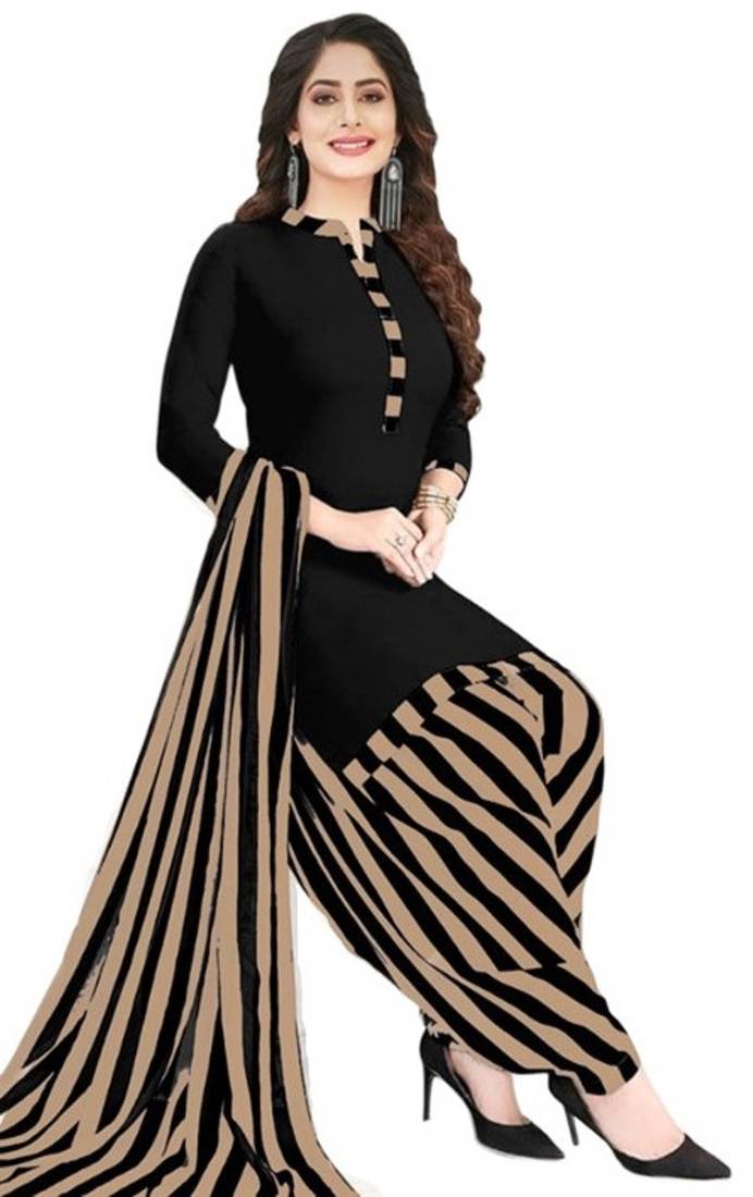 Black printed rayon salwar