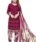 Purple printed rayon salwar