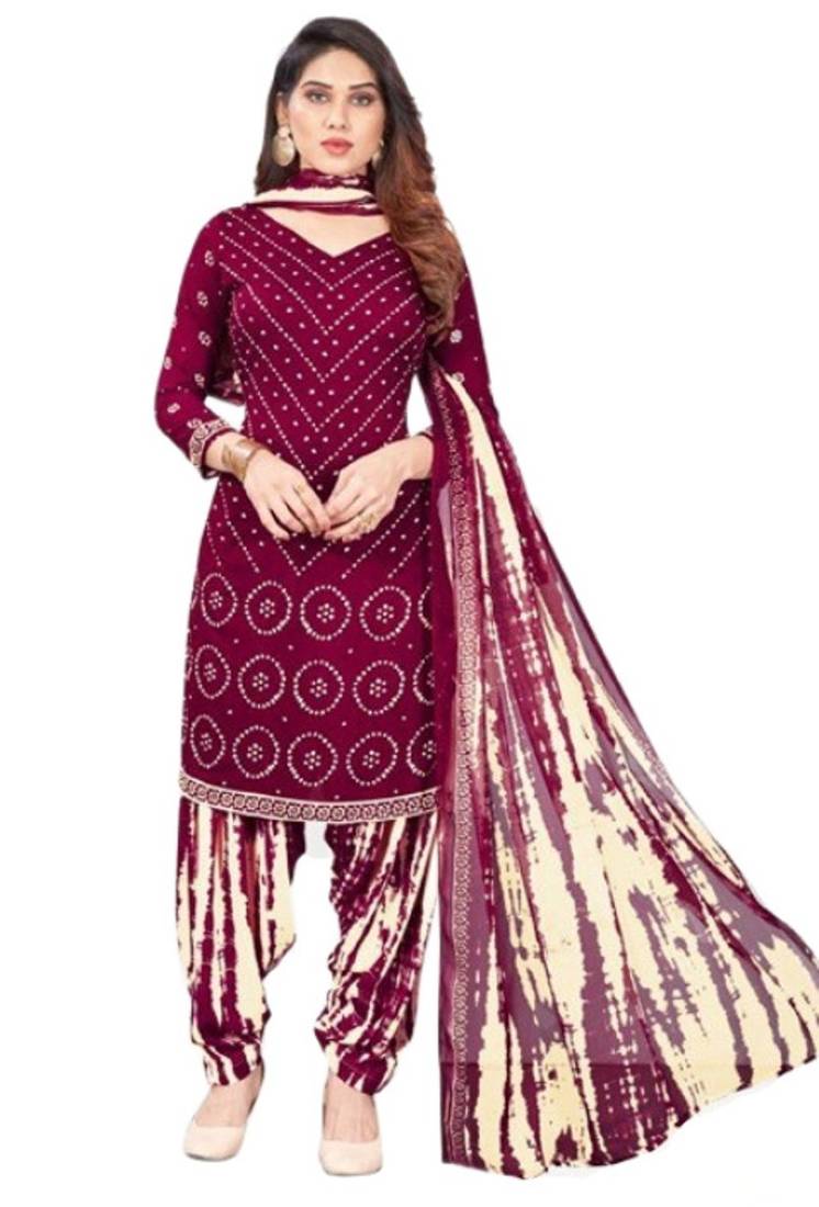 Purple printed rayon salwar