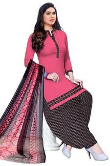 Pink printed rayon salwar