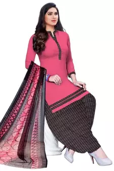 Pink printed rayon salwar