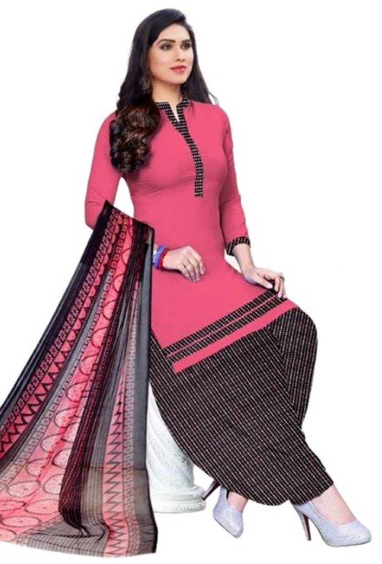 Pink printed rayon salwar
