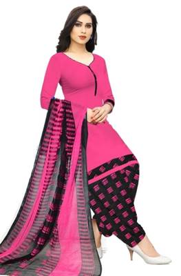 Pink printed rayon salwar 1