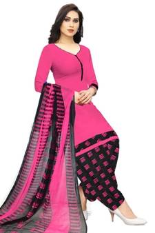 Pink printed rayon salwar
