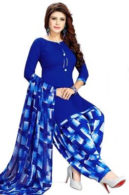 Blue printed rayon salwar 1