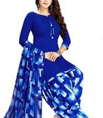 Blue printed rayon salwar