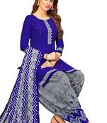 Blue printed rayon salwar