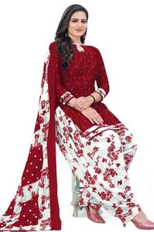 Maroon printed rayon salwar