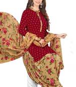 Purple printed rayon salwar